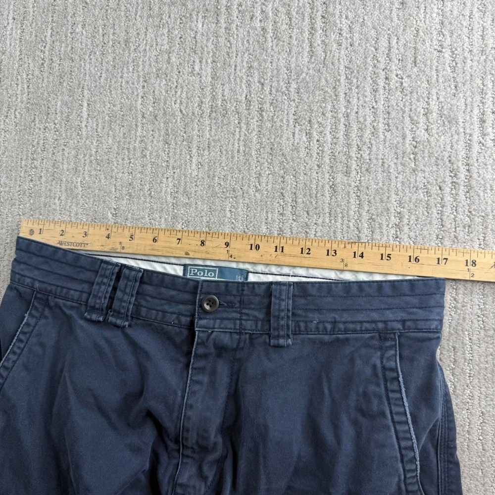 Polo Ralph Lauren Classic Chino Cargo Shorts Mens Size 34 Navy Blue